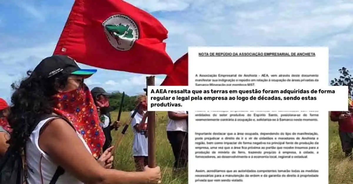 Empresários de Anchieta se posicionam contra ocupação de áreas da Samarco pelo MST